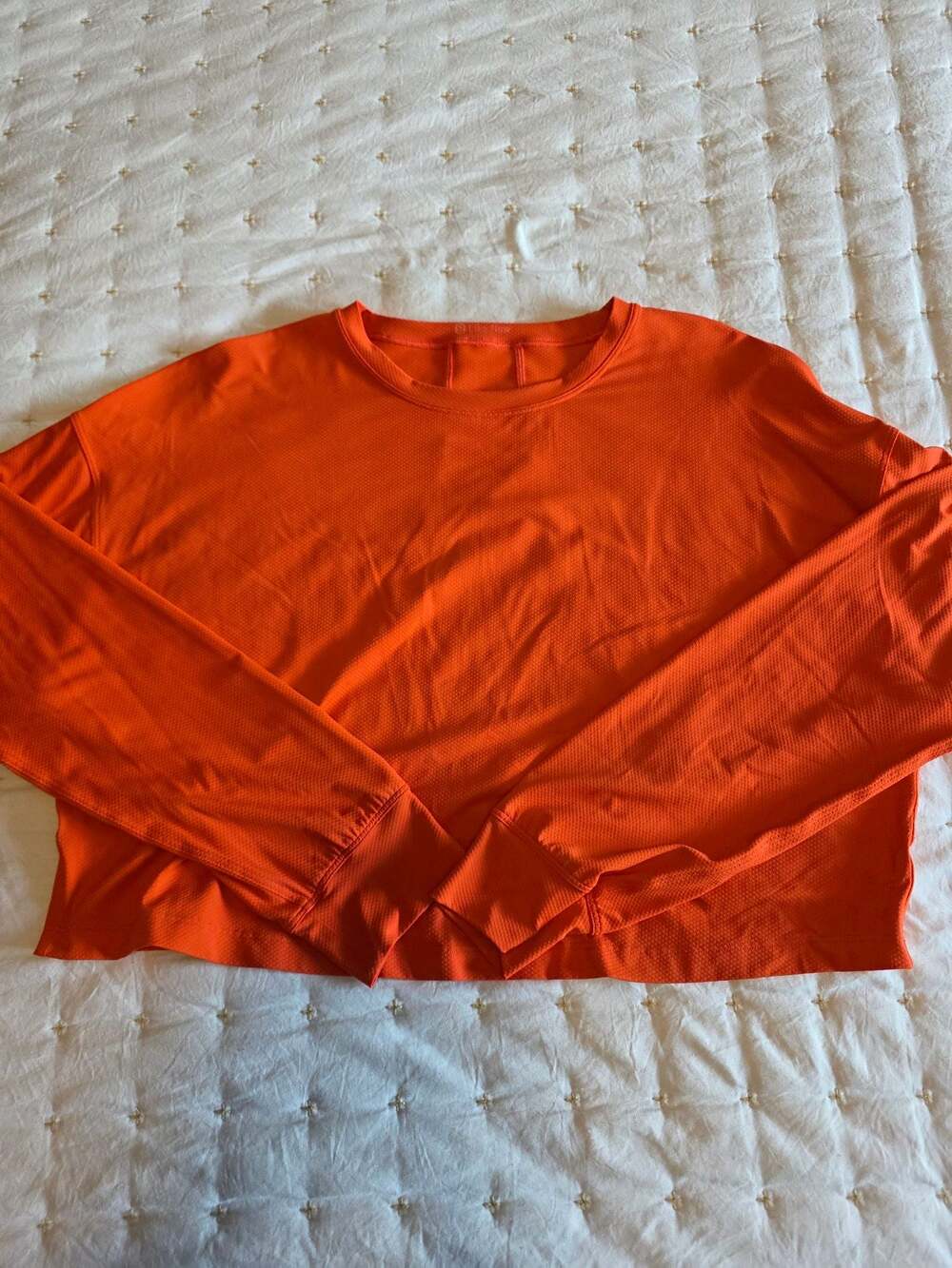 Lululemon Muscle Love Long Sleeve Orange Crewneck Shirt